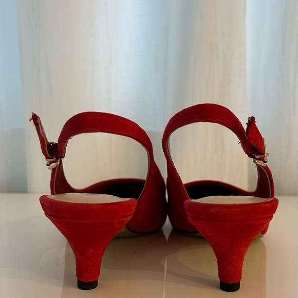 NEW Bella Vita The Scarlett Italian Leather Red Slingback Kitten Heels Size 8,5 - Picture 6 of 10